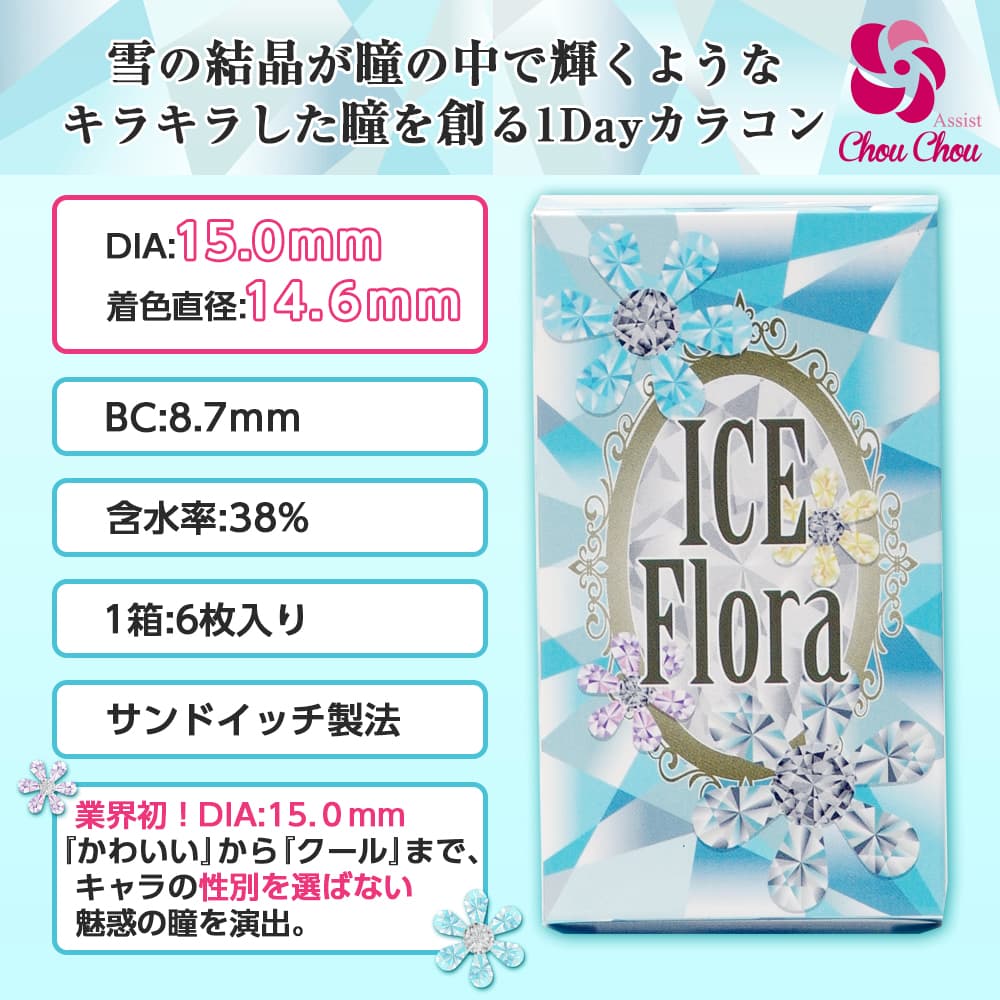  アシストシュシュ アイスフローラワンデー(AssistChouChou　ICE Flora 1Day Series) 6枚入「クラッシュシャワー」 