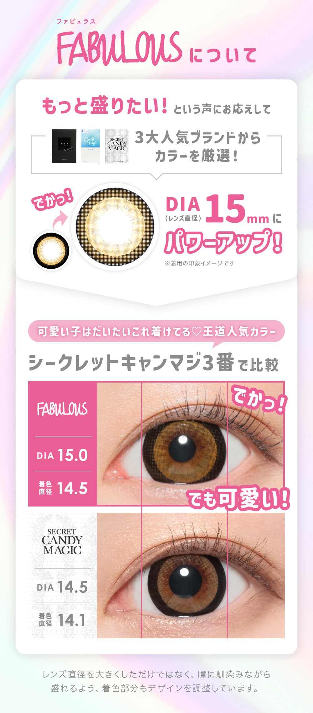 キャンマジ史上最大DIA15mm「ファビュラス(FABULOUS)」マンスリーカラコン