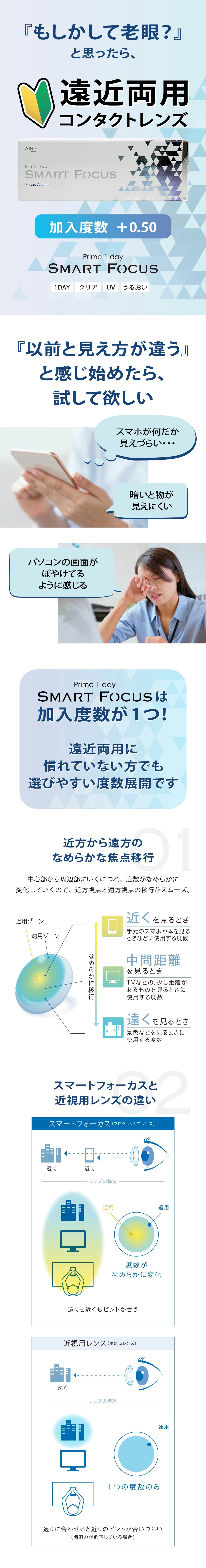 【遠近両用】プライムワンデー スマートフォーカス 30枚入《ADD(加入度数)+0.50》 