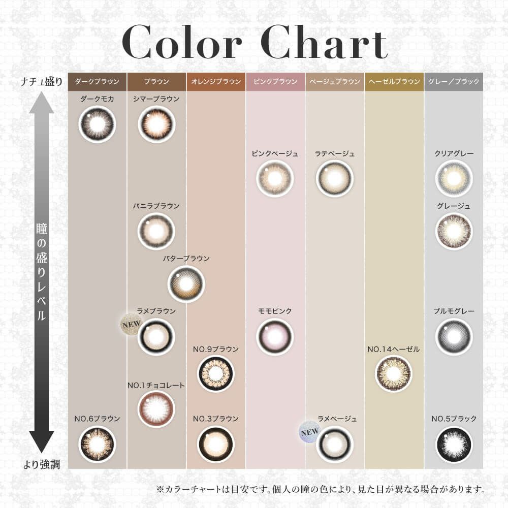 カラーチャート-シークレットキャンディーマジックワンデー