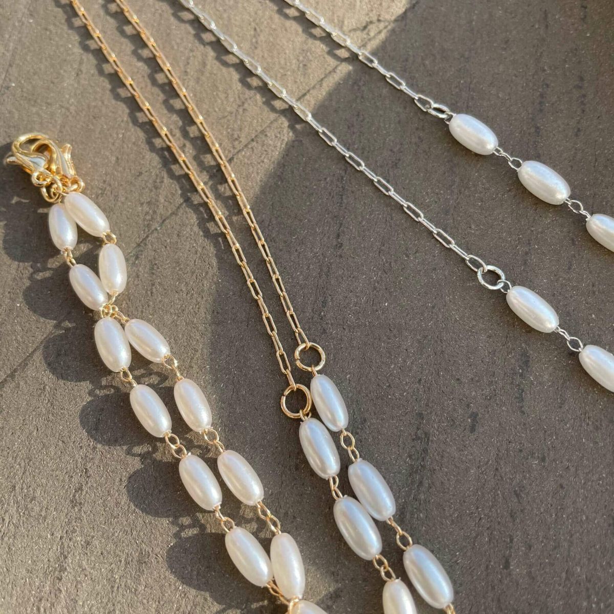 マスクチェーン（楕円パール）