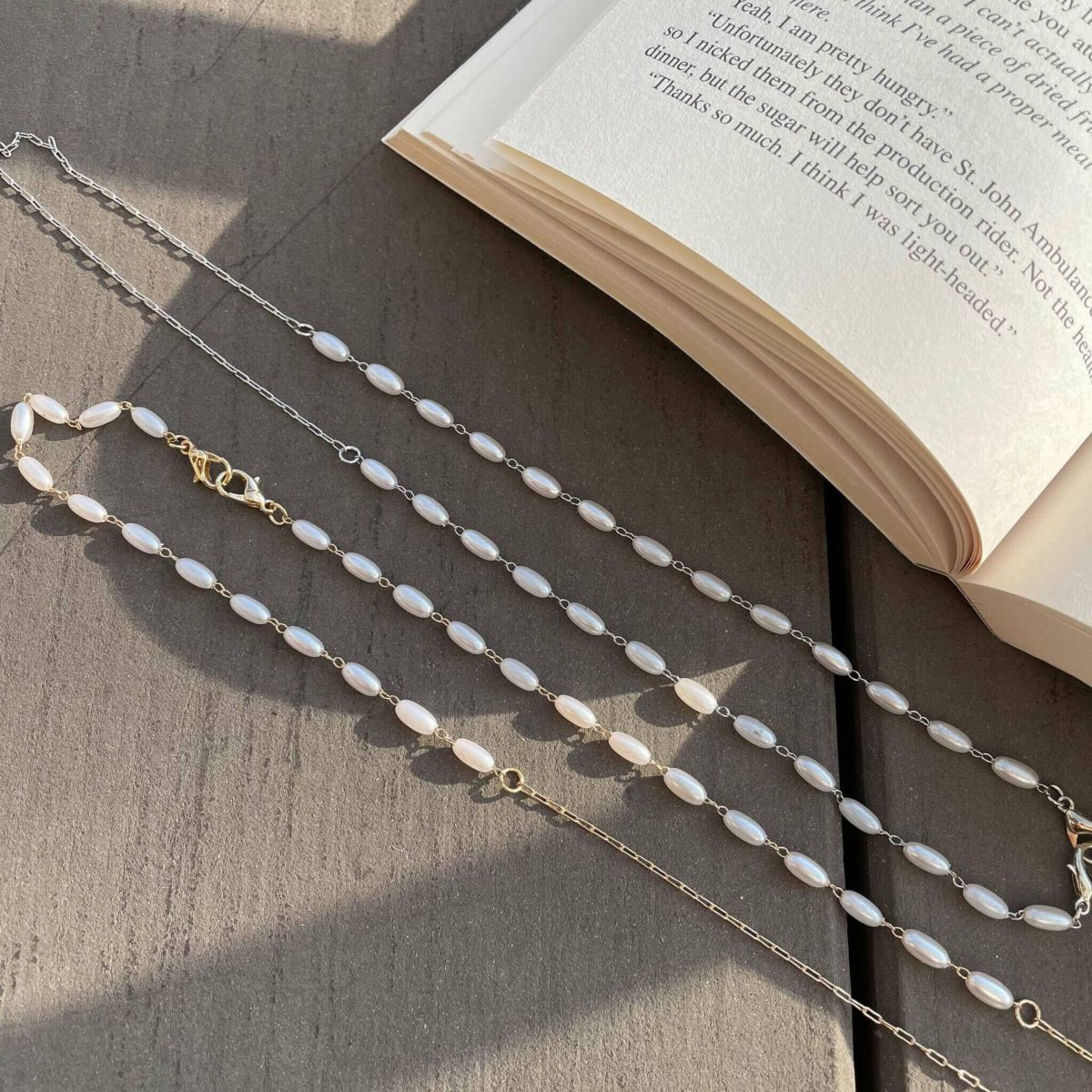 マスクチェーン（楕円パール）