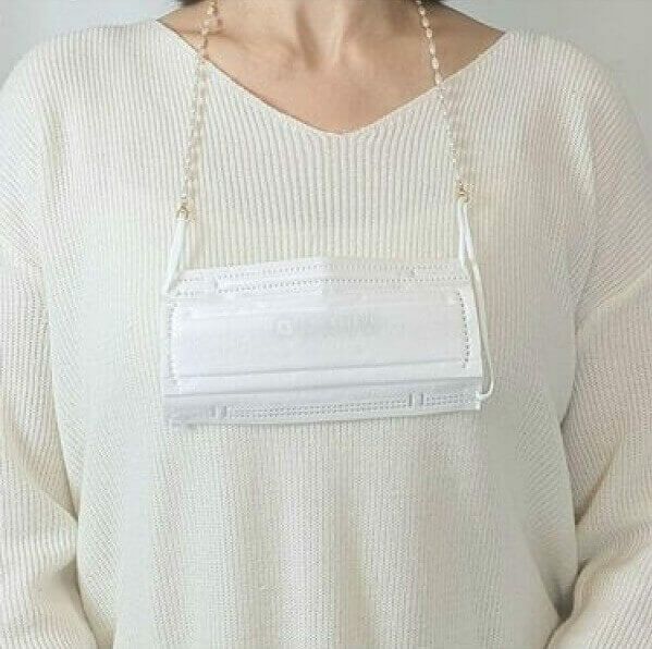 マスクチェーン（楕円パール）