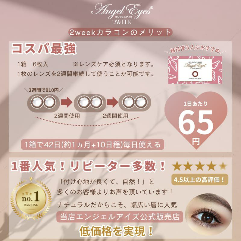 エンジェルアイズ 2week UVM　6枚入(アクセントブラック) 