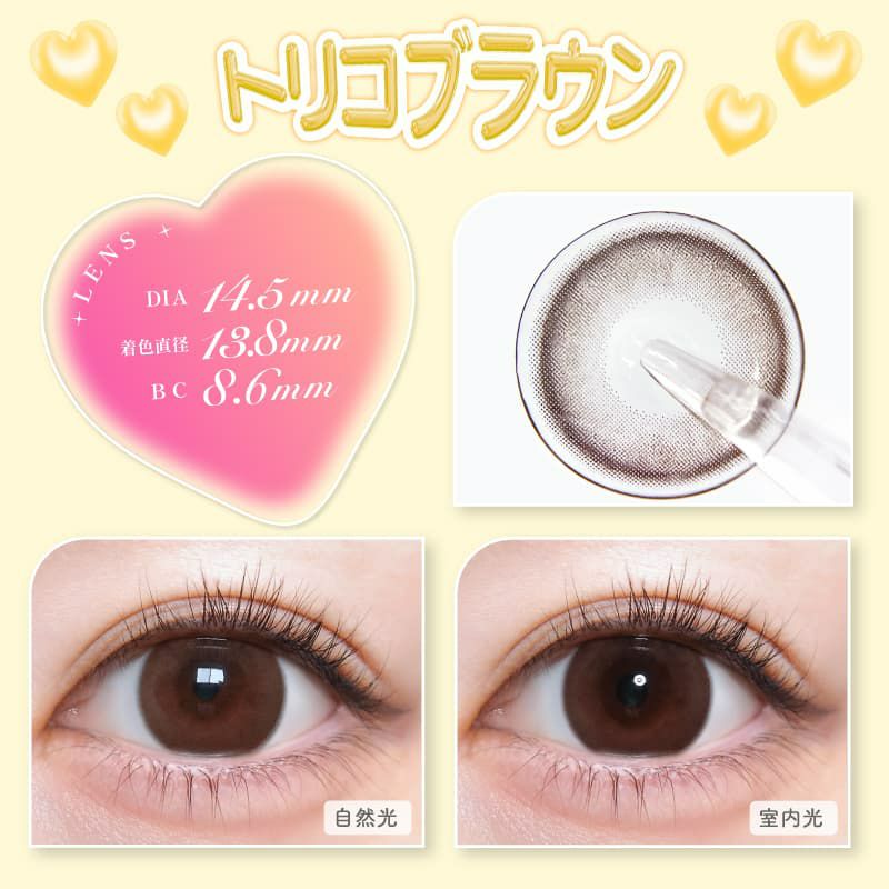 トリコブラウン-イメージ画像-トリコニナル10枚入-KYOKA-ワンデーカラコン