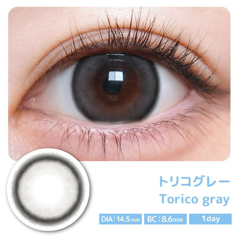 トリコニナル(TORICONINARU) 10枚入[トリコグレー] -KYOKA-ワンデーカラコン-グレーカラコン