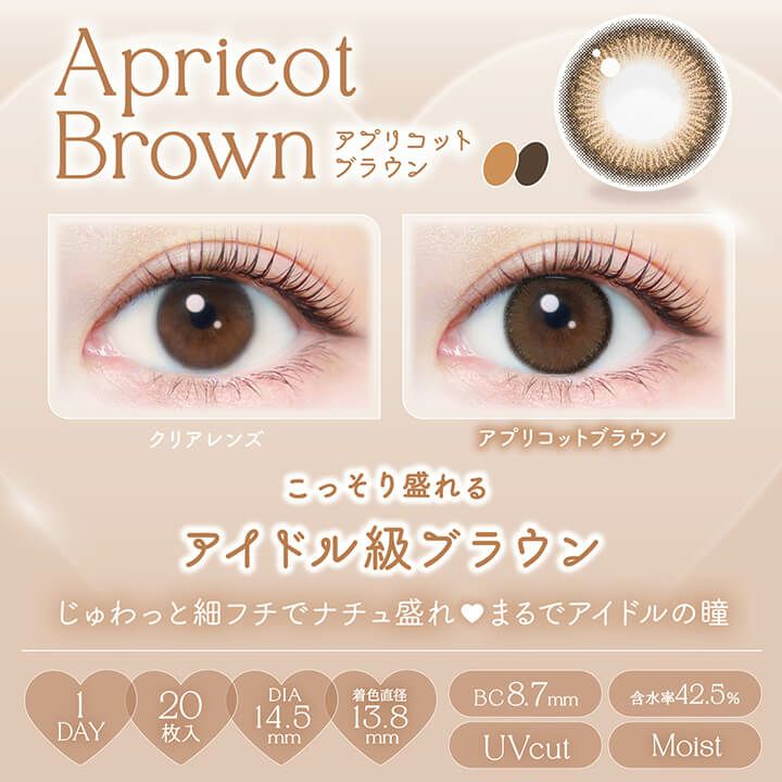 エバーカラーワンデーナチュラル 20枚入[アプリコットブラウン] 