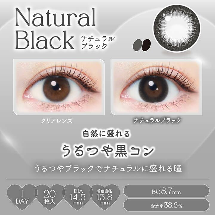 エバーカラーワンデーナチュラル 20枚入[ナチュラルブラック] 