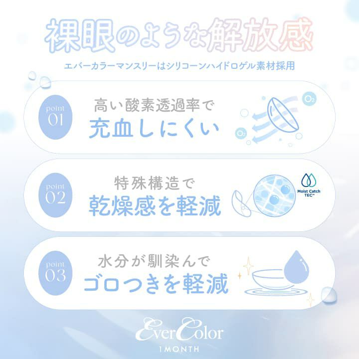 エバーカラーマンスリー(シリコンハイドロゲルUV)　2枚入[パールスノーグレー] 