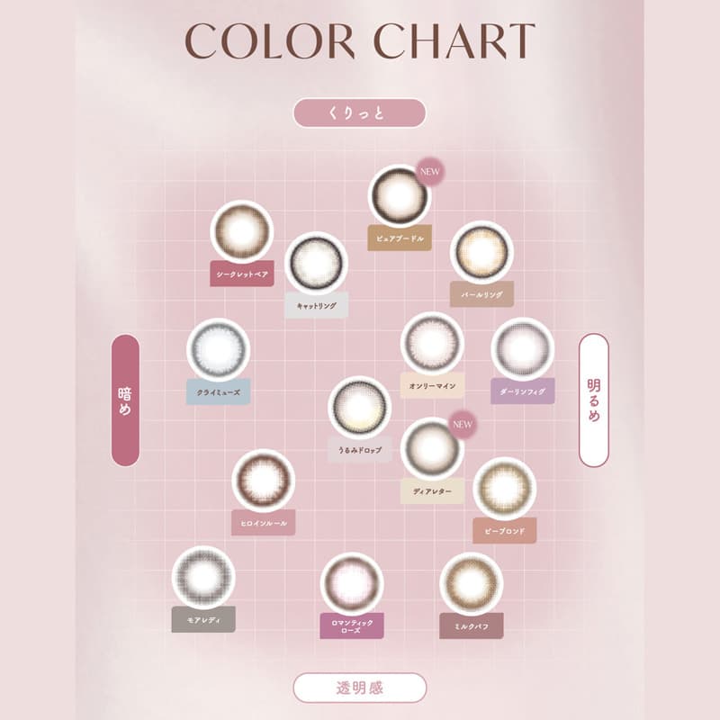 メロット(melotte)10枚入[ミルクパフ] カラーチャート