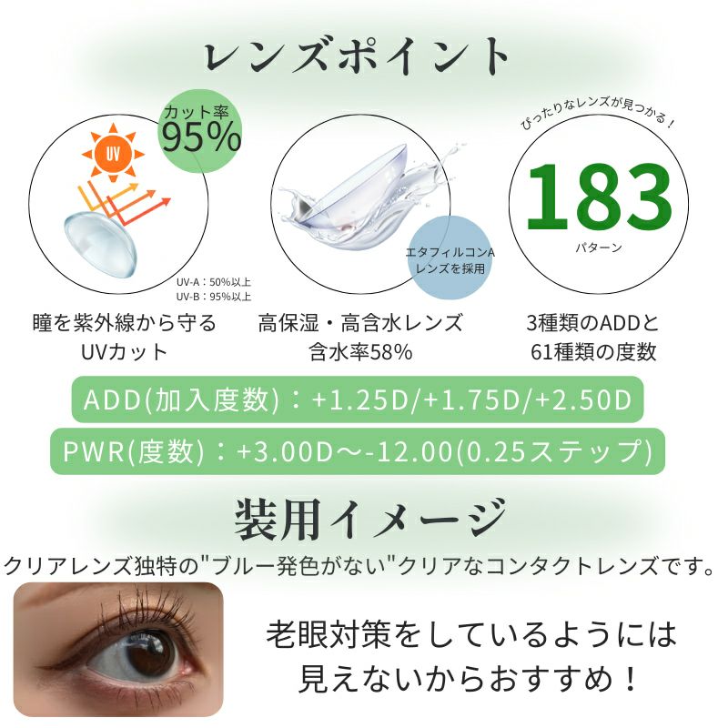 ★遠近両用(近視マイナス度数)★ピュアアイズワンデーマルチフォーカル 30枚入