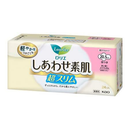 ロリエ エフ しあわせ素肌 超スリムふつうの日用　羽つきナプキン (20.5cm×24枚入) 
