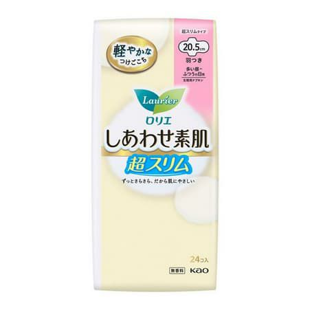ロリエ エフ しあわせ素肌 超スリムふつうの日用　羽つきナプキン (20.5cm×24枚入) 