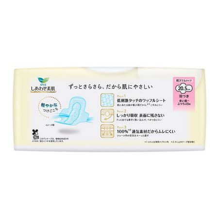 ロリエ エフ しあわせ素肌 超スリムふつうの日用　羽つきナプキン (20.5cm×24枚入) 