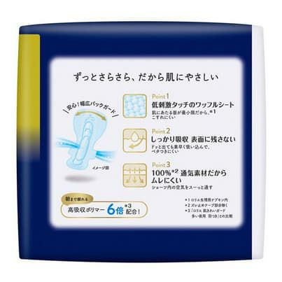 ロリエ しあわせ素肌 超スリム特に多い夜用　羽つきナプキン (40cm×7枚入) 