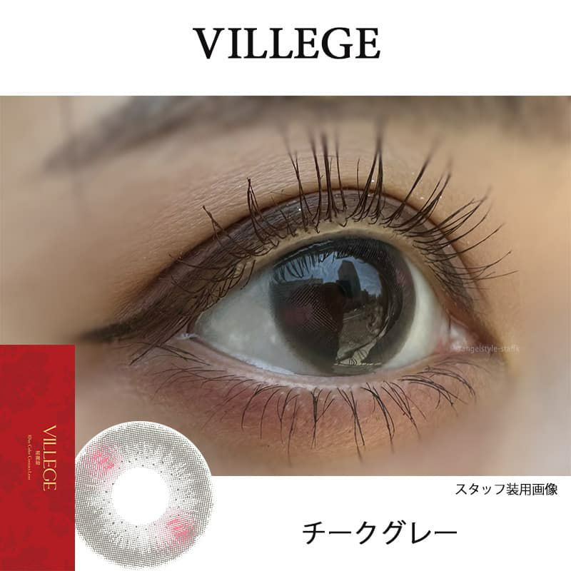 チークグレーレポ-ヴィレジェ (VILLEGE) 10枚入-ワンホン-ワンデーカラコン