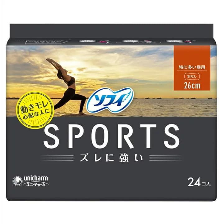 ソフィ SPORTSズレに強い 特に多い昼用 羽なし (26cm×24枚) 