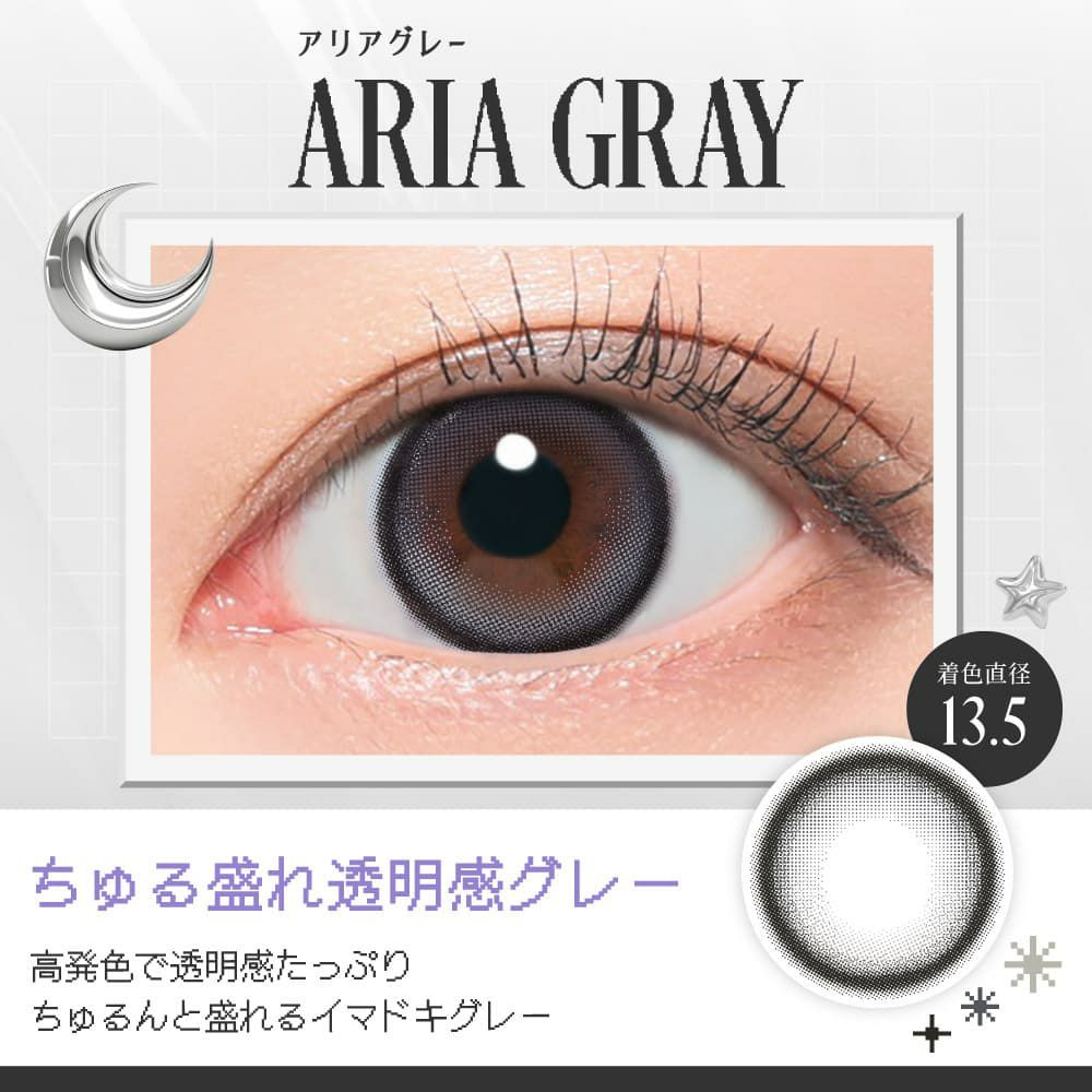  リアリア ワンマンス(RIARIA 1month) 2枚入[アリアグレー] -米澤りあ-マンスリーカラコン-1ヶ月カラコン